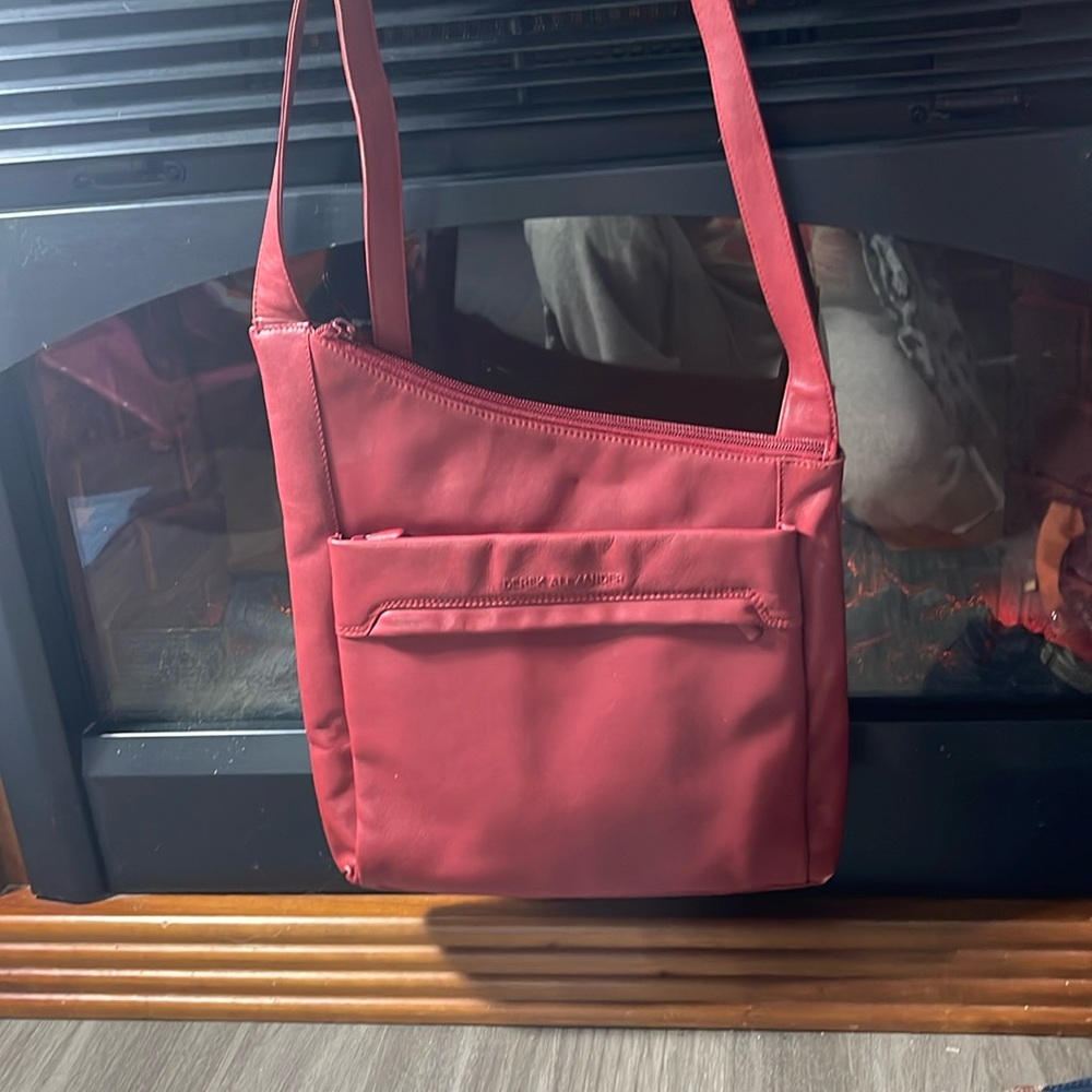 Derek Alexander red leather brand new cross body bag !
